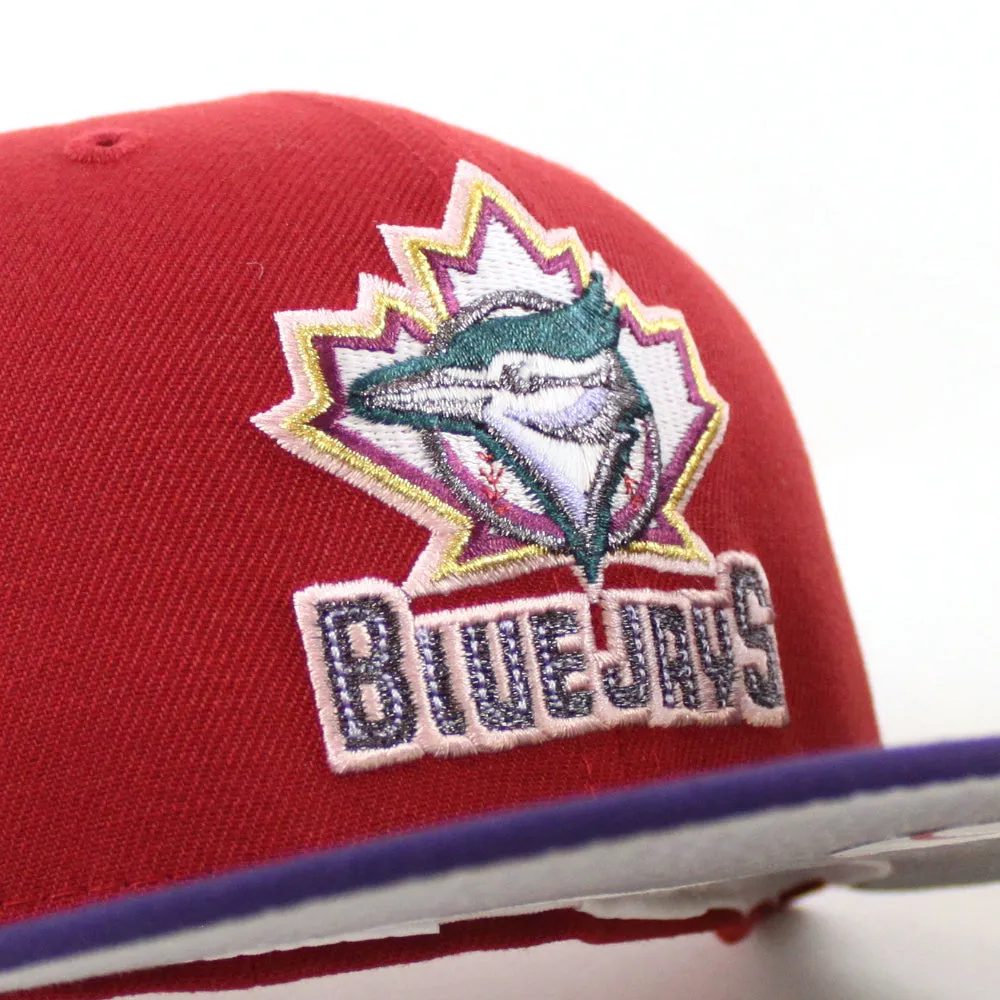 Toronto Blue Jays 25th Anniversary New Era 59Fifty Fitted Hat (Pinot Red Purple Gray Under Brim)