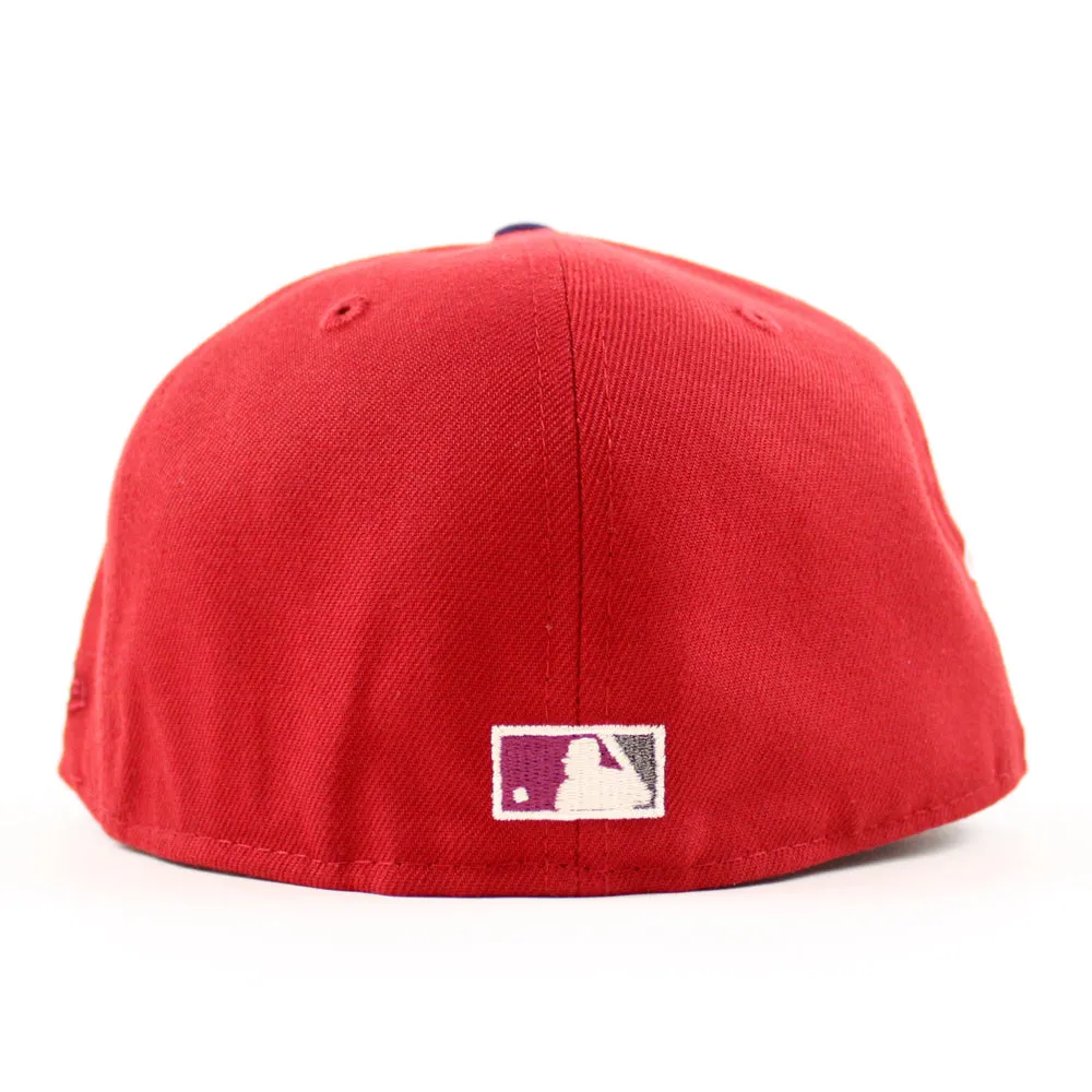 Toronto Blue Jays 25th Anniversary New Era 59Fifty Fitted Hat (Pinot Red Purple Gray Under Brim)