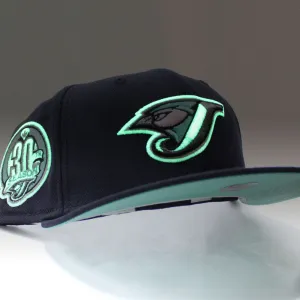 Toronto Blue Jays 30th Anniversary New Era 59Fifty Fitted Hat (Glow in the Dark Navy Mint Under Brim)