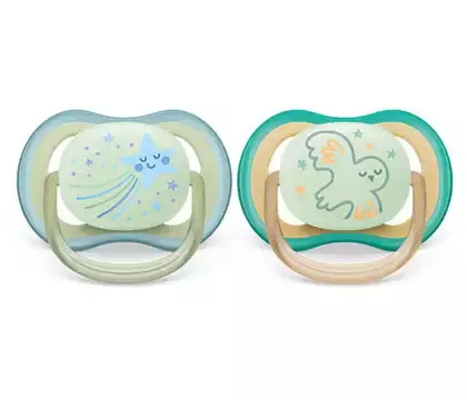Ultra Air Night Time Soother Pack of 2, 0-6M BOY