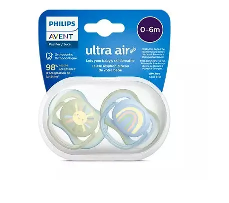 Ultra Air Soother Rainbow Pack of 2, 0-6M BOY