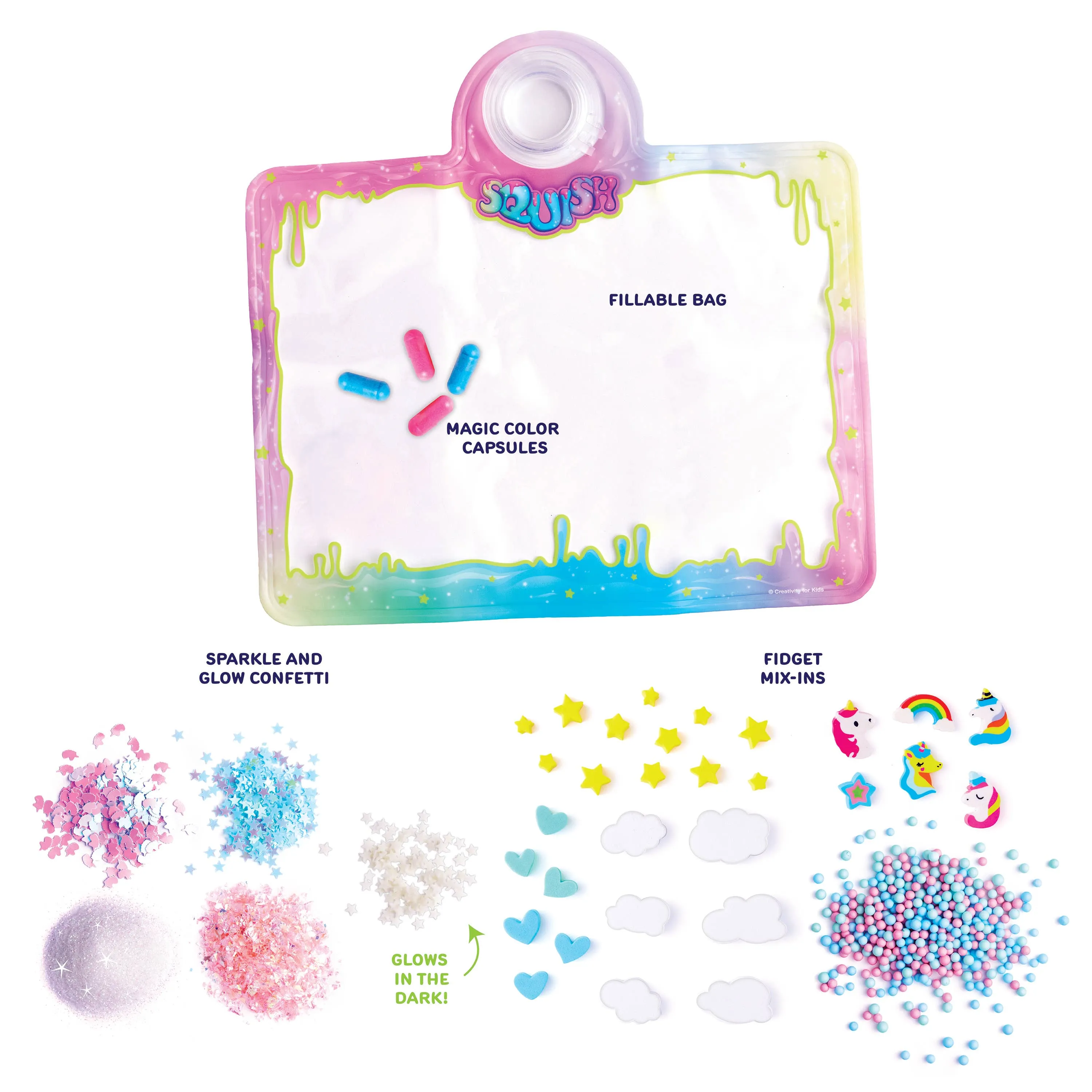 Unicorn Mix and Make Your Own Super Squish Fidget Bag Craft Kit