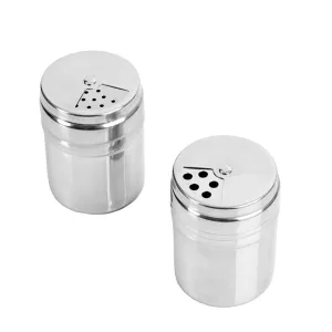 Verdental Stainless Steel Dredge Salt / Sugar / Spice / Pepper Shaker Seasoning Cans with Rotating Cover - 4 PCS