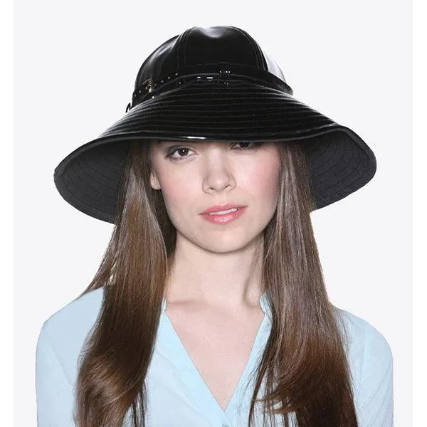 Vinrella Black Patent Rain/Sun Hat