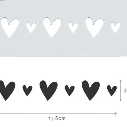 Vintage Hearts Mini Stencil
