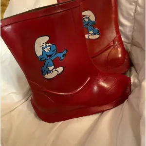 Vintage Red Smurf Rain boots Kids Size 12
