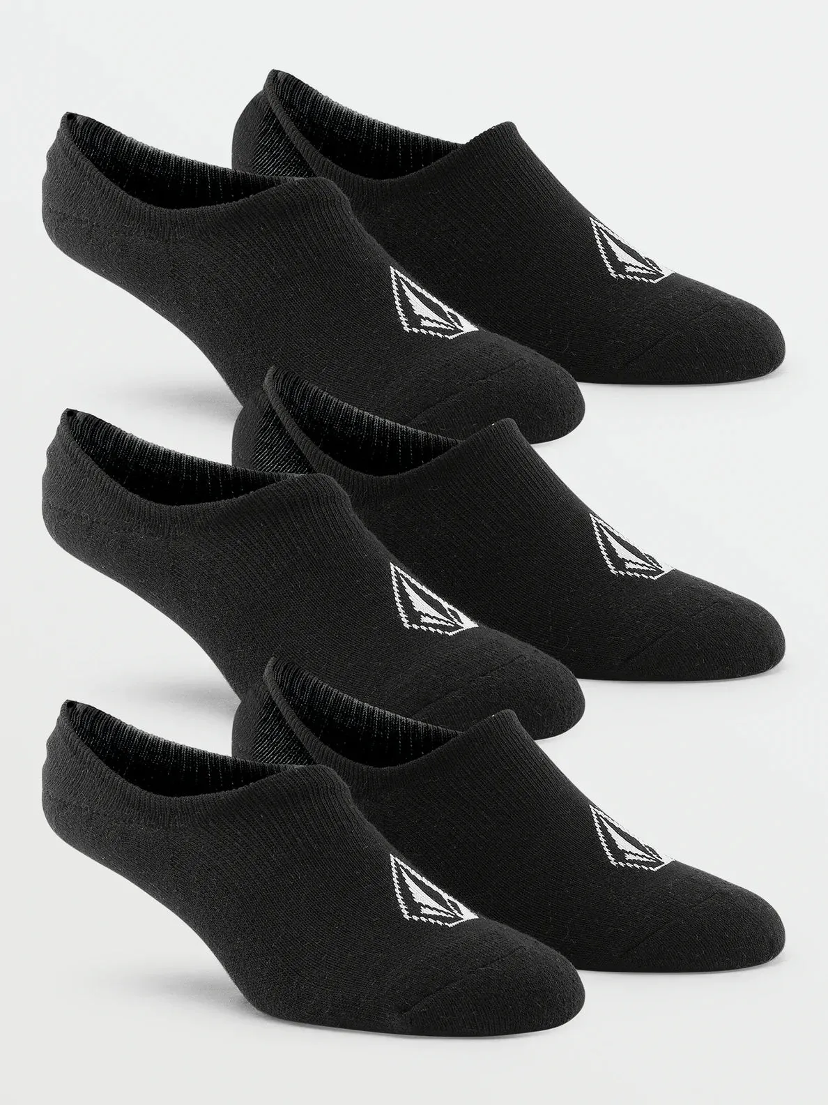 Volcom Mens Stones No Show Sock 3 Pack - Black