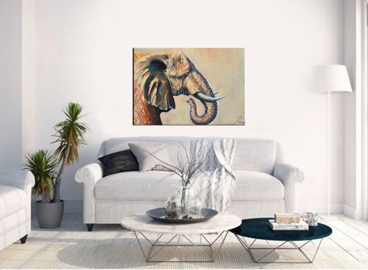 Wildlife Animal Elephant Prints “Beautiful Giant” Canvas Wall Art