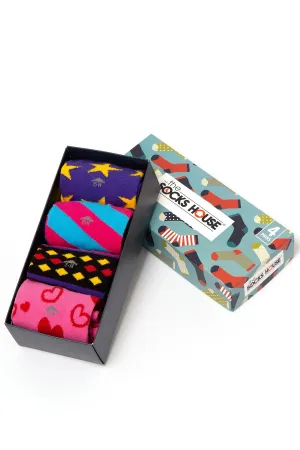 Women Bold Gift Set with 4 Pairs of Socks