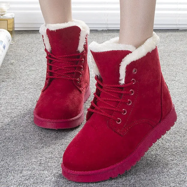 Women Boots Warm Winter Snow Boots Fashion Platform Ankle Boots For Women Shoes Black Botas Femininas
