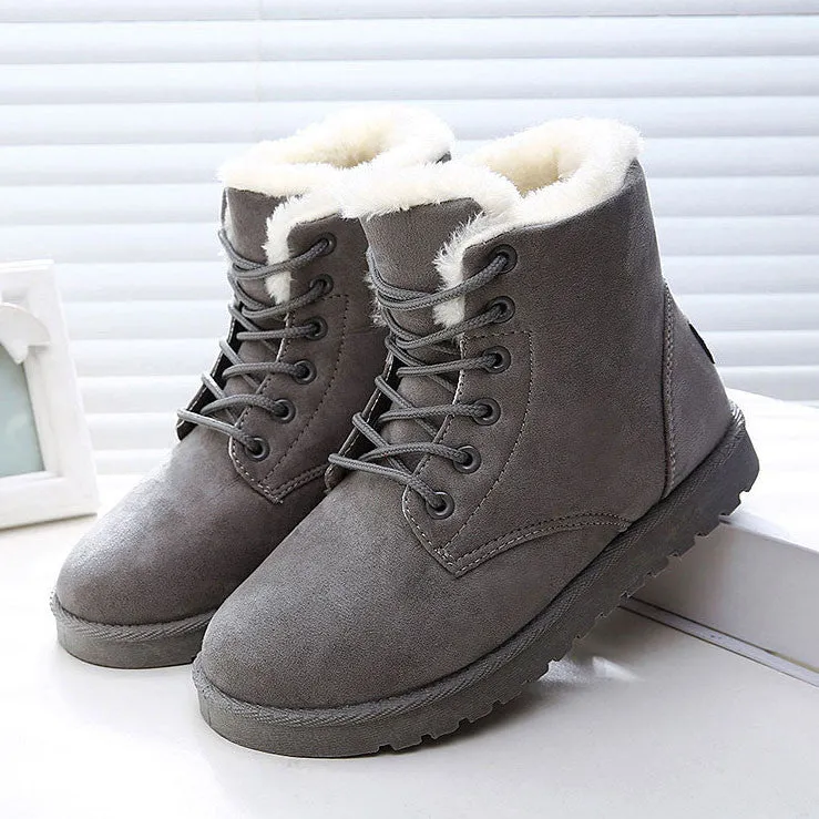 Women Boots Warm Winter Snow Boots Fashion Platform Ankle Boots For Women Shoes Black Botas Femininas