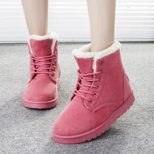 Women Boots Warm Winter Snow Boots Fashion Platform Ankle Boots For Women Shoes Black Botas Femininas