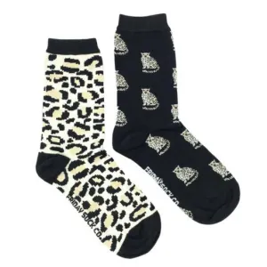 Women's Leopard & Leopard Spots Mismatched Socks