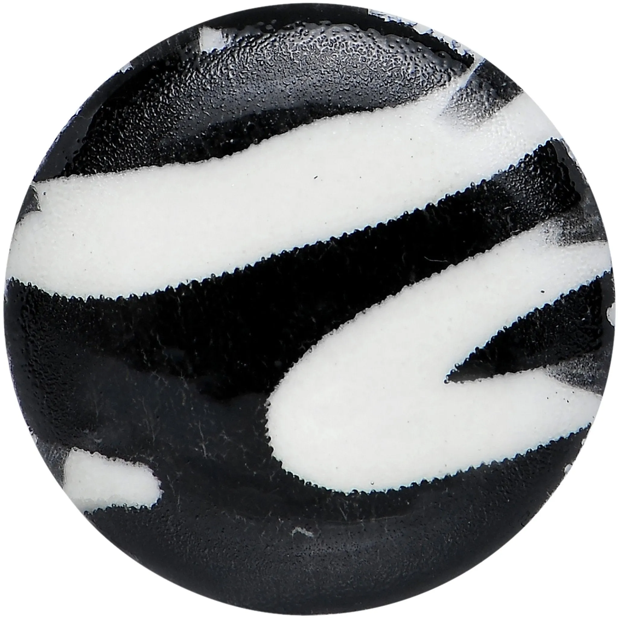 Zebra Print Glow in the Dark Saddle Plug 2 Gauge to 1 Inch